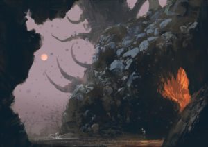 A looming cave.