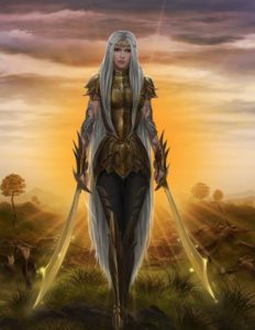 A Paladin, armed with fearsome weapons, wields devotion and steel in the name of Good.
