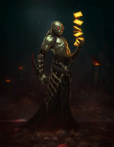 A grook Occultist is a fearsome master of the forbidden and esoteric arts of Chaos.