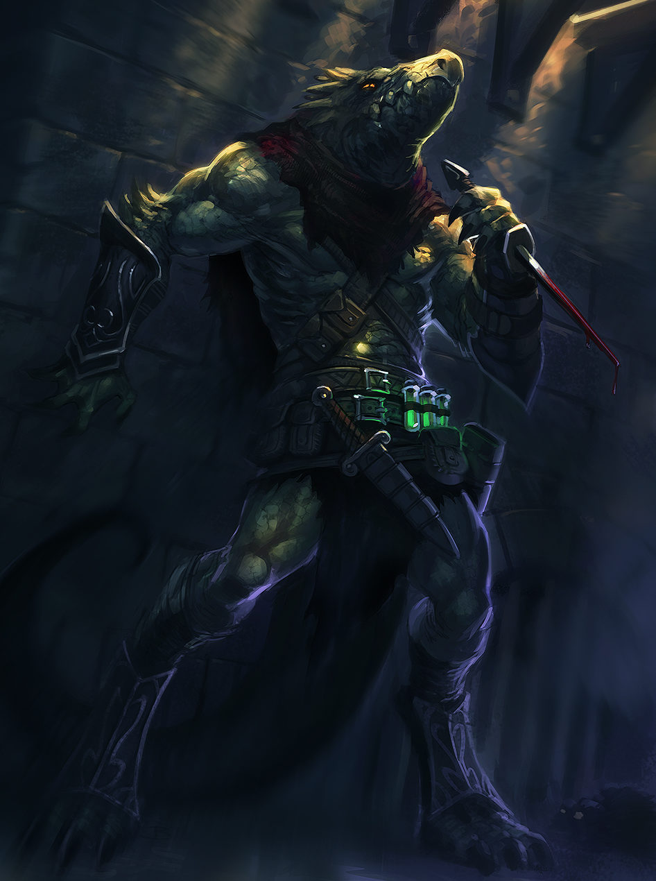 A master of shadows, the Depthswalker stalks in darkness with scythe and dagger.