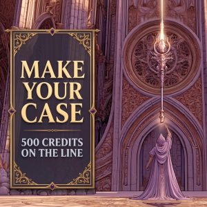 A robed figure reaches toward a glowing ornate staff in a grand cathedral hall in Achaea