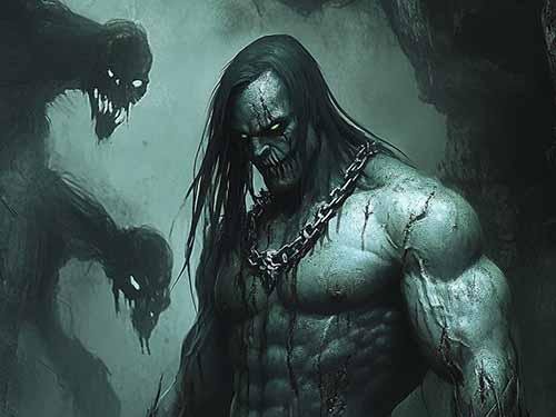 A Troll Depthswalker, pale-skinned, an eel-familiar coiled at the shoulder