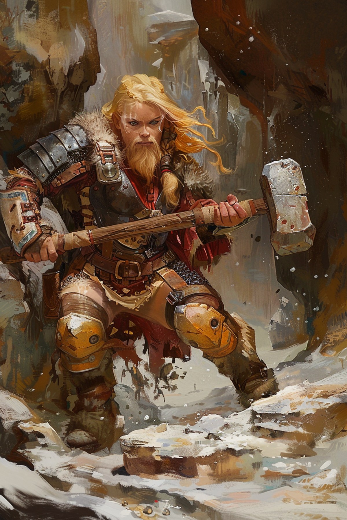 A Dwarves character: hero portrait for the Achaea race page.