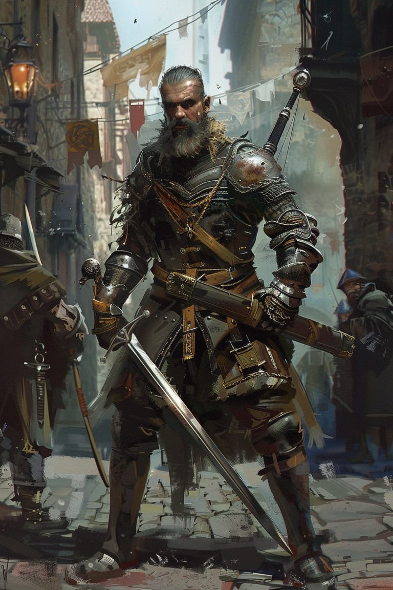 A Humans Paladin: illustrative portrait.