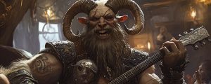 A Satyr character: hero banner for the Achaea Satyr race page.