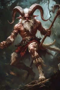 A Satyr Druid - illustrative portrait of a Satyr character playing the Druid class in Achaea.