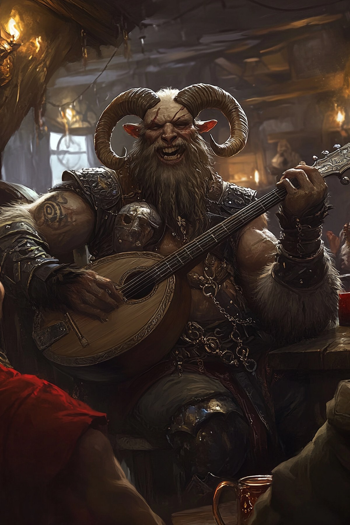 A Satyrs character: hero portrait for the Achaea race page.