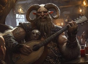 A Satyr character: hero portrait for the Achaea Satyr race page.