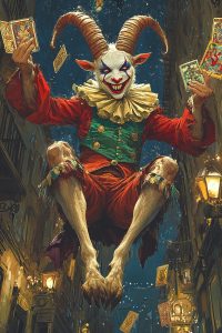 A Satyr Jester - illustrative portrait of a Satyr character playing the Jester class in Achaea.