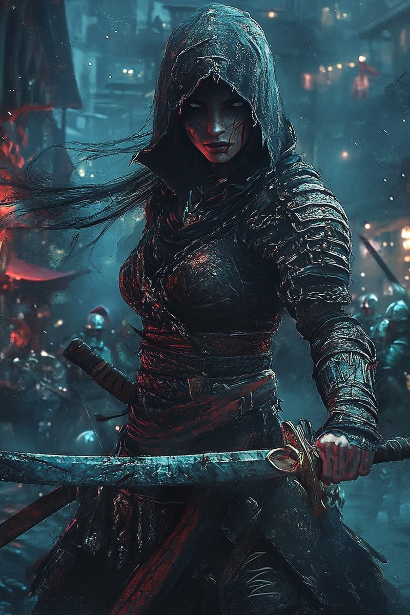 Achaea Siren Blademaster | Achaea A Sirens Blademaster: illustrative portrait.