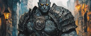A Troll character: hero banner for the Achaea Troll race page.