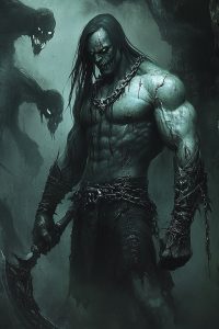 A Troll Depthswalker - illustrative portrait of a Troll character playing the Depthswalker class in Achaea.