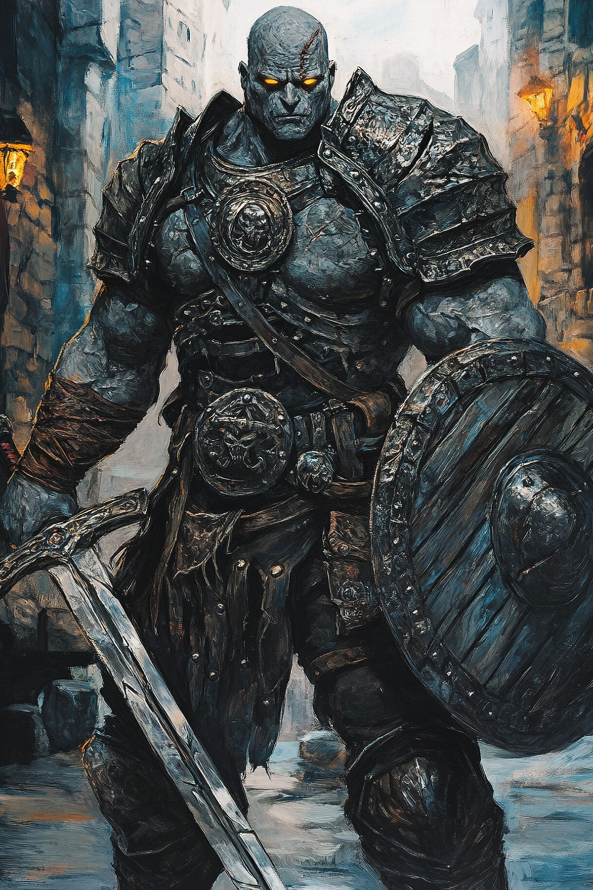 Achaea Troll Race Hero - Infernal | Achaea A Trolls character: hero portrait for the Achaea race page.
