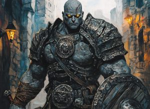 A Troll character: hero portrait for the Achaea Troll race page.