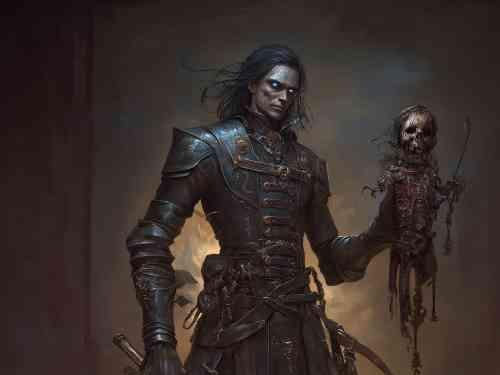 A Tsol'aa Shaman with ritual blade and bone fetishes, voodoo trinkets at the belt