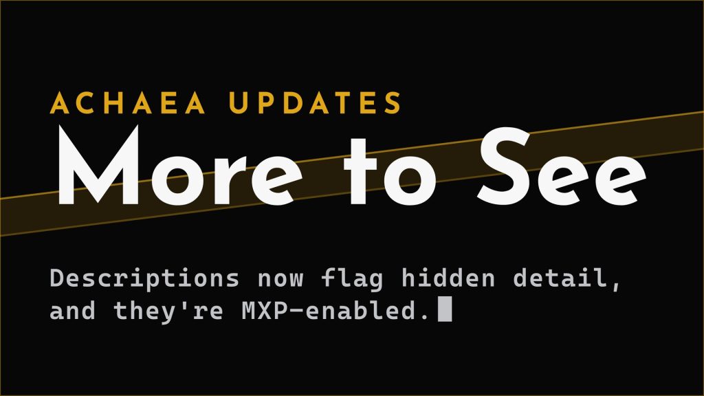 Achaea update: description characteristics now show a note and are MXP-enabled