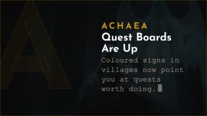 Achaea Quest Boards in villages give breadcrumb hints toward local quests and denizens