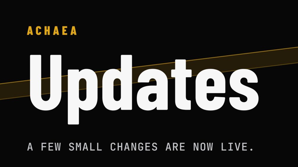 Achaea updates - a few small changes are now live in the game