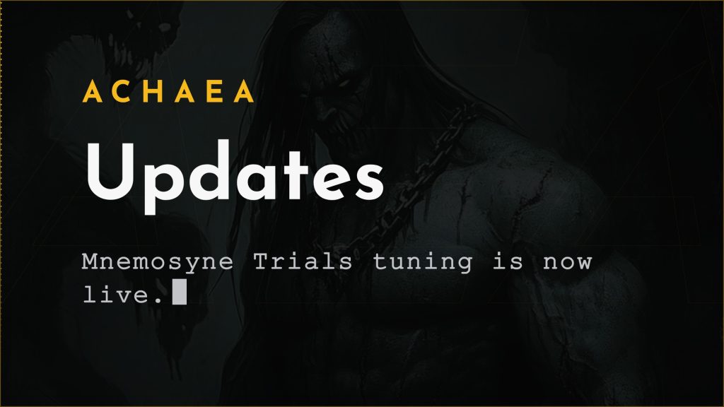 Achaea Mnemosyne Trials tuning update: new affixes and boon fixes