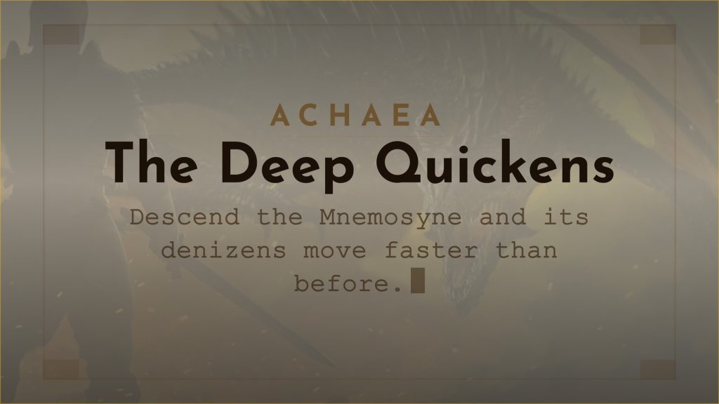 Achaea Mnemosyne update: mobs act faster deeper down, crystalline hourglass Prime-only