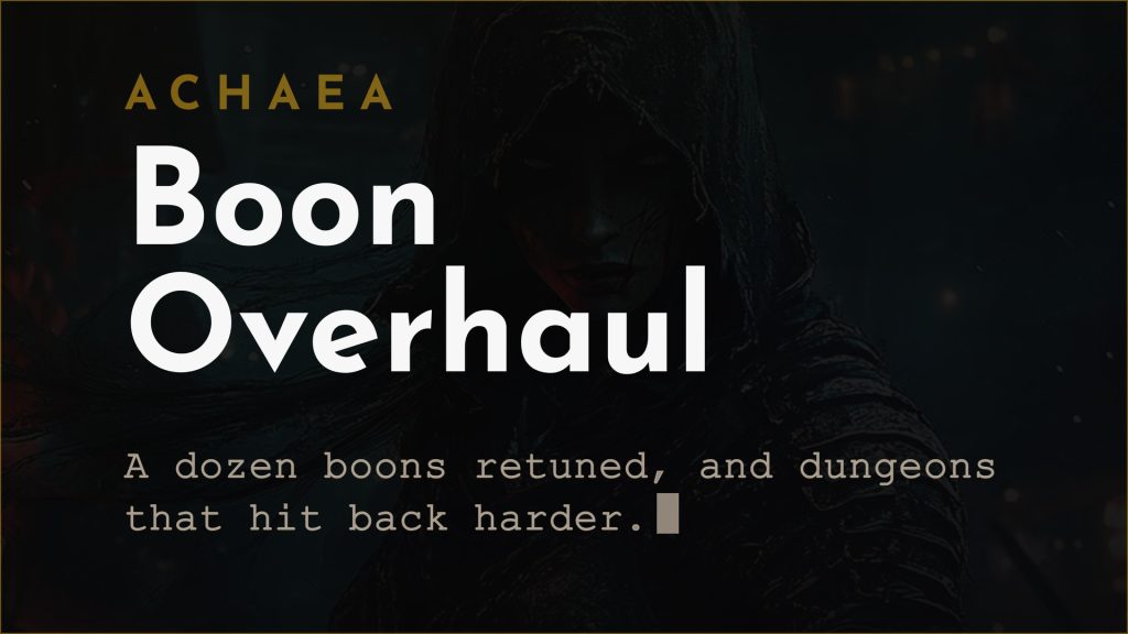 Achaea Updates July 2026: Mnemosyne boon rebalance and dungeon changes