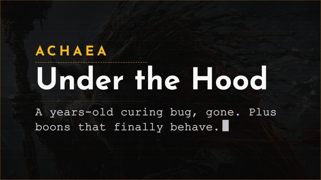 Achaea Updates July 2026: Mnemosyne boon tuning and a serverside curing bug fix