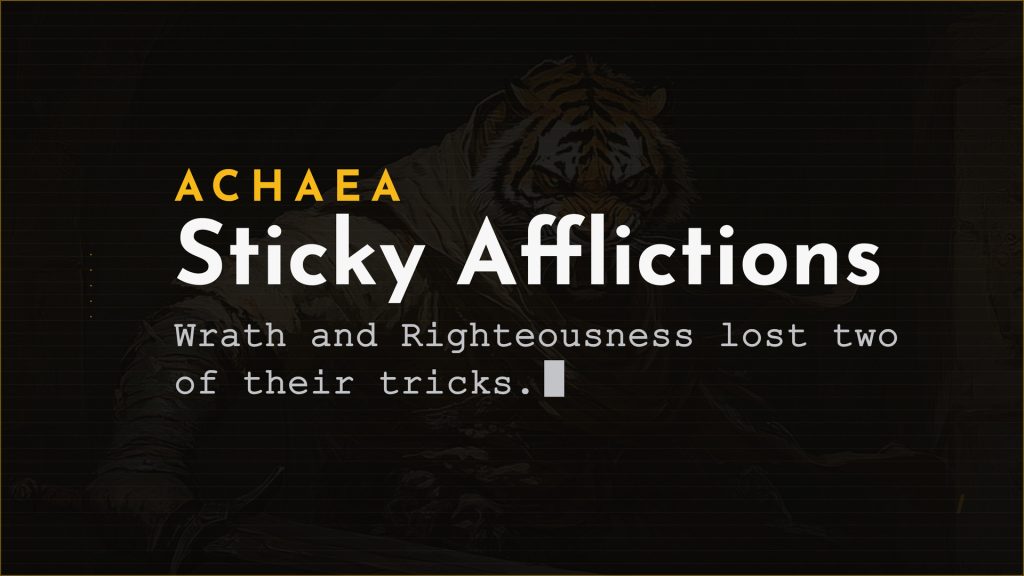 Achaea updates: Wrath and Righteousness no longer cure permanent afflictions or remove permanent defences