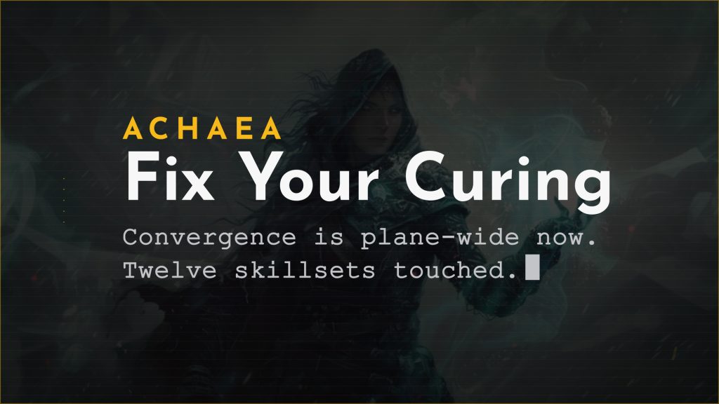 Achaea August classleads: Bladedance harrying balance, Elementalism Convergence plane-wide, Oppression Agony rework