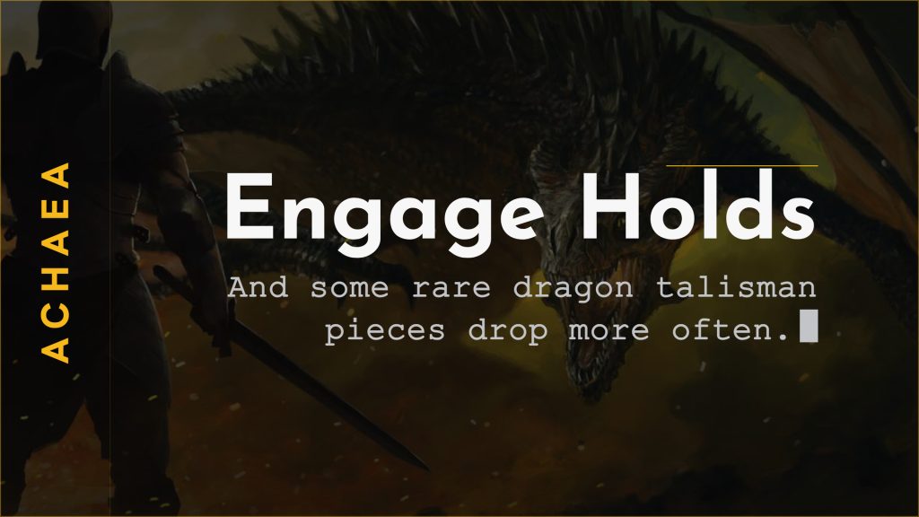 Achaea update card: Engage should no longer randomly drop and some rare dragon talisman pieces drop more often, August 2026