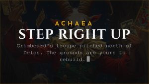 Achaea Iron Carnival: Grimbeard and Percivale's fairground opens north of the Delos Bridge
