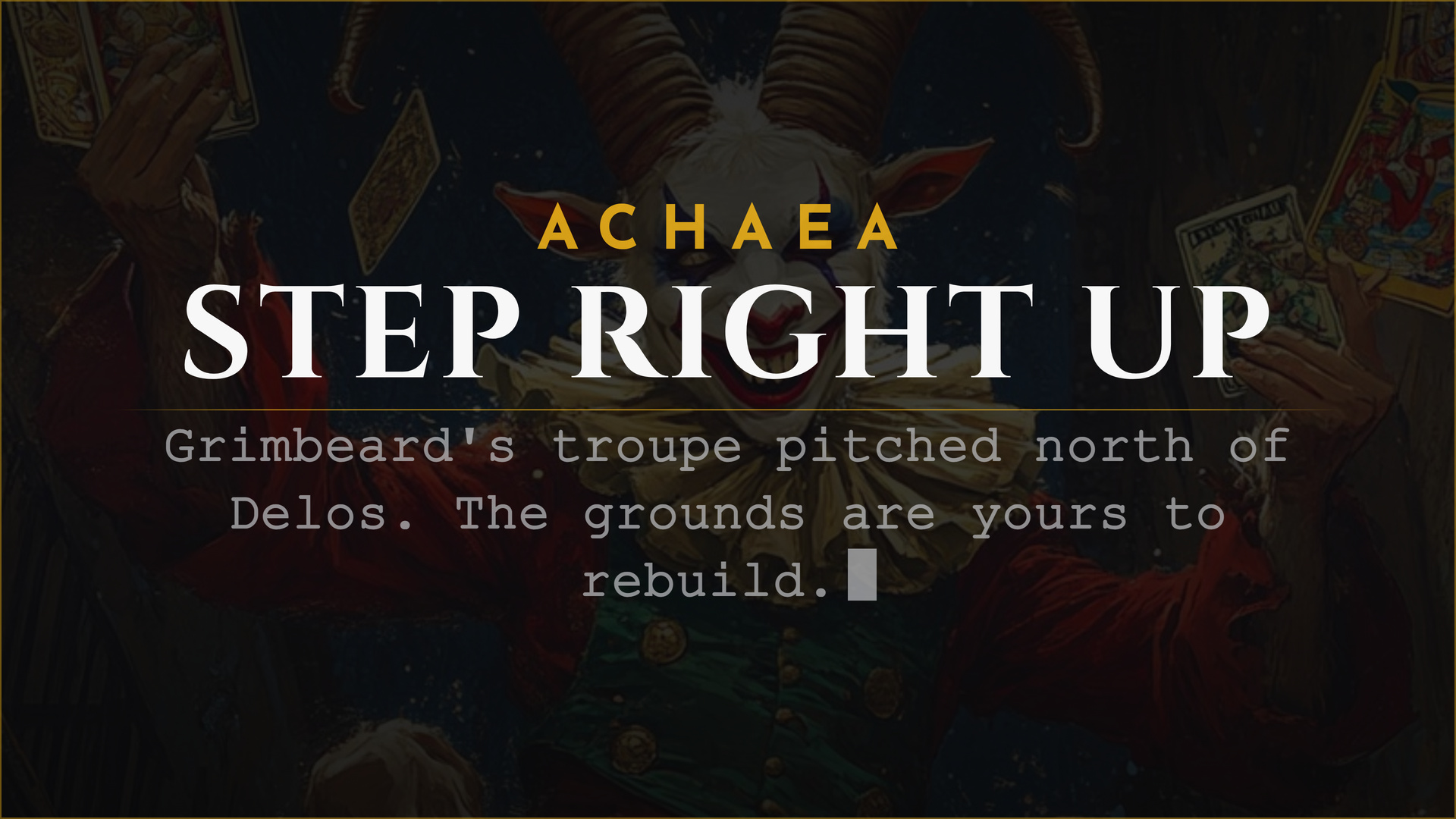 Achaea Iron Carnival: Grimbeard and Percivale's fairground opens north of the Delos Bridge
