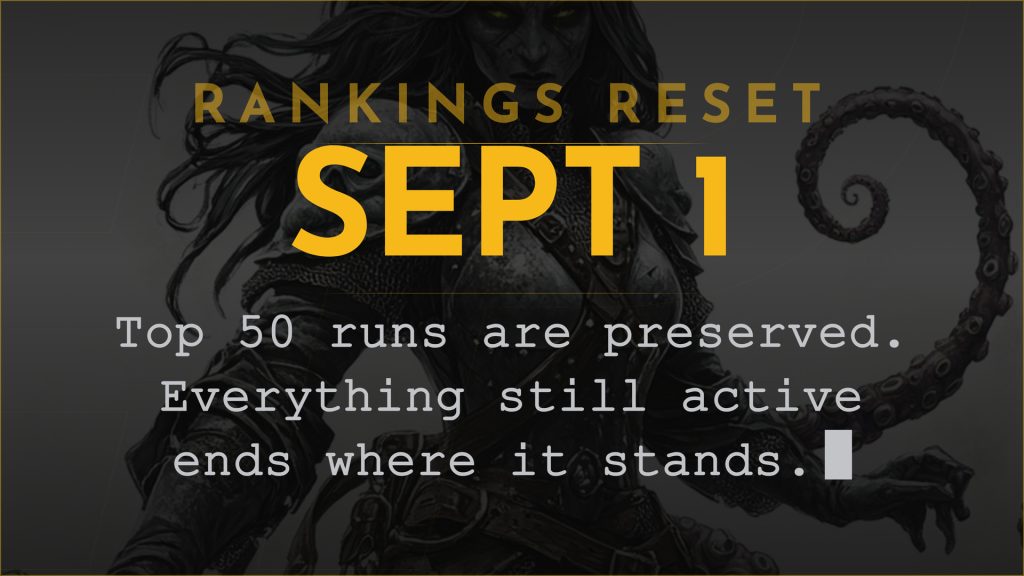Achaea announce card: the Mnemosyne rankings reset on September 1st, 2026