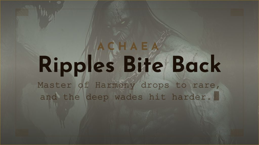 Achaea Mnemosyne updates: Master of Harmony boon drops to rare tier, denizens resist critical hits at ripples 150+