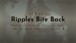 Achaea Mnemosyne updates: Master of Harmony boon drops to rare tier, denizens resist critical hits at ripples 150+