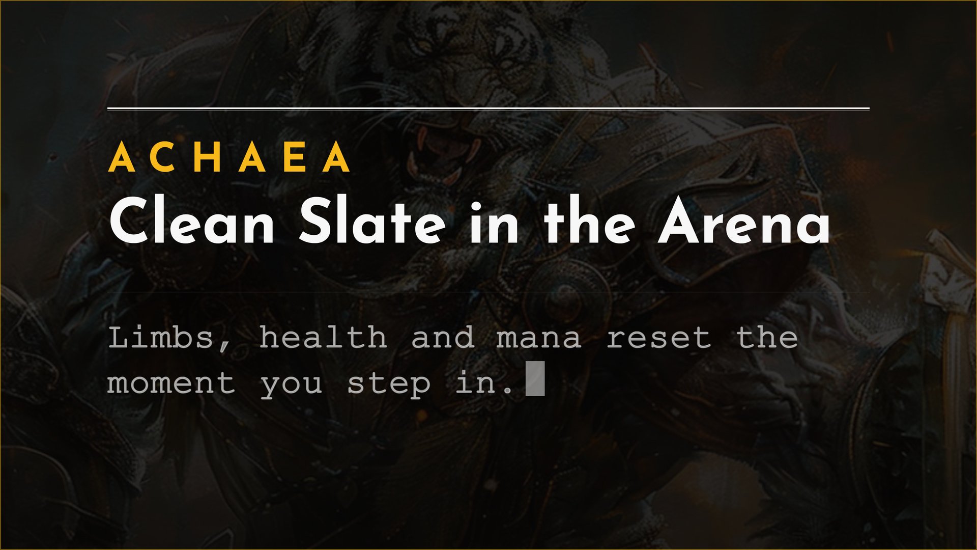 Achaea update card: limbs, health and mana reset on entering any arena, and TALISMANSEARCH searches talismans like ARTSEARCH