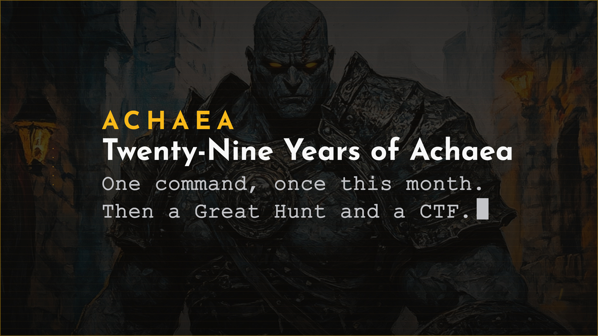 Achaea birthday card: Twenty-Nine Years of Achaea, HAPPYBIRTHDAYACHAEA