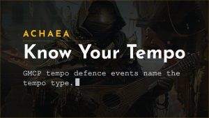 Achaea announce card for the 18th of October updates: GMCP add and remove events for the tempo defence now include the tempo type