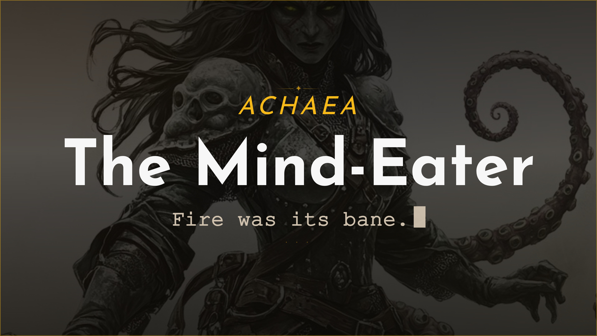 Achaea announce card for A Hunger after Thought and Flesh: the mind-eater beneath Aster Malik